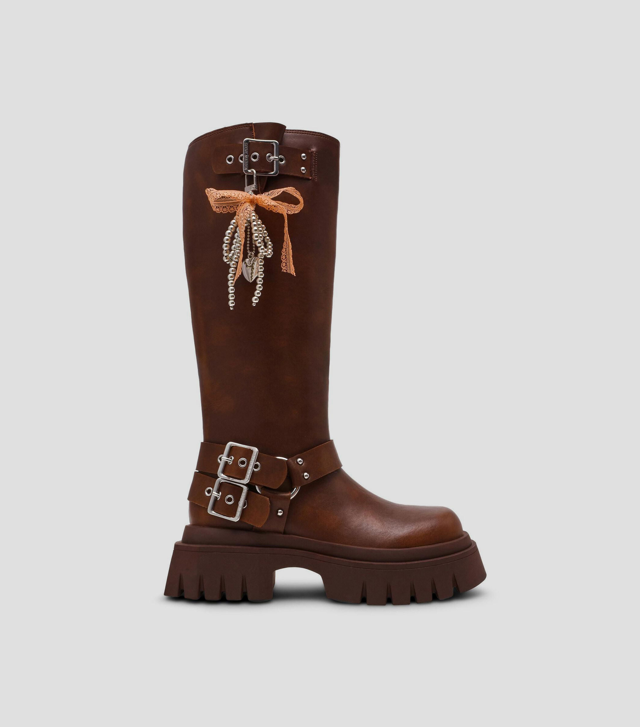 Botas largas con tacón bajo cuadrado Mujer